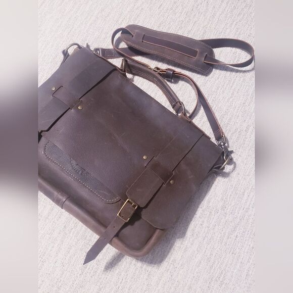 Handmade leather messenger bag - Picture 2 of 14